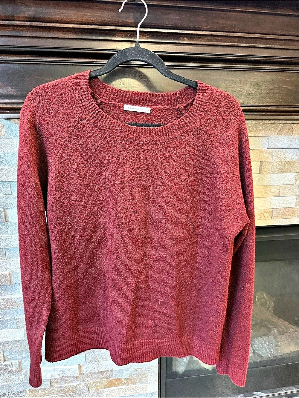 Staccato Crewneck Sweater in Red/Burgandy